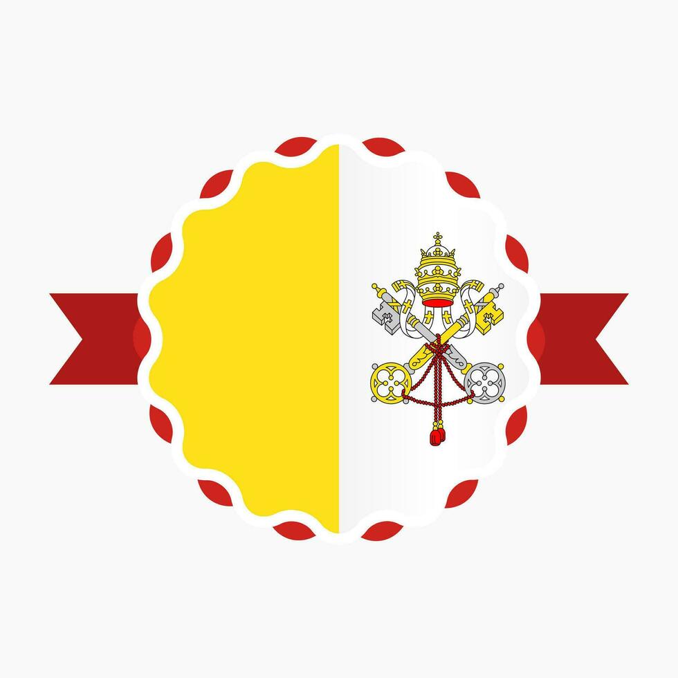 kreativ vatican flagga emblem bricka vektor