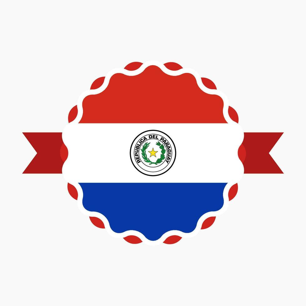 kreativ paraguay flagga emblem bricka vektor