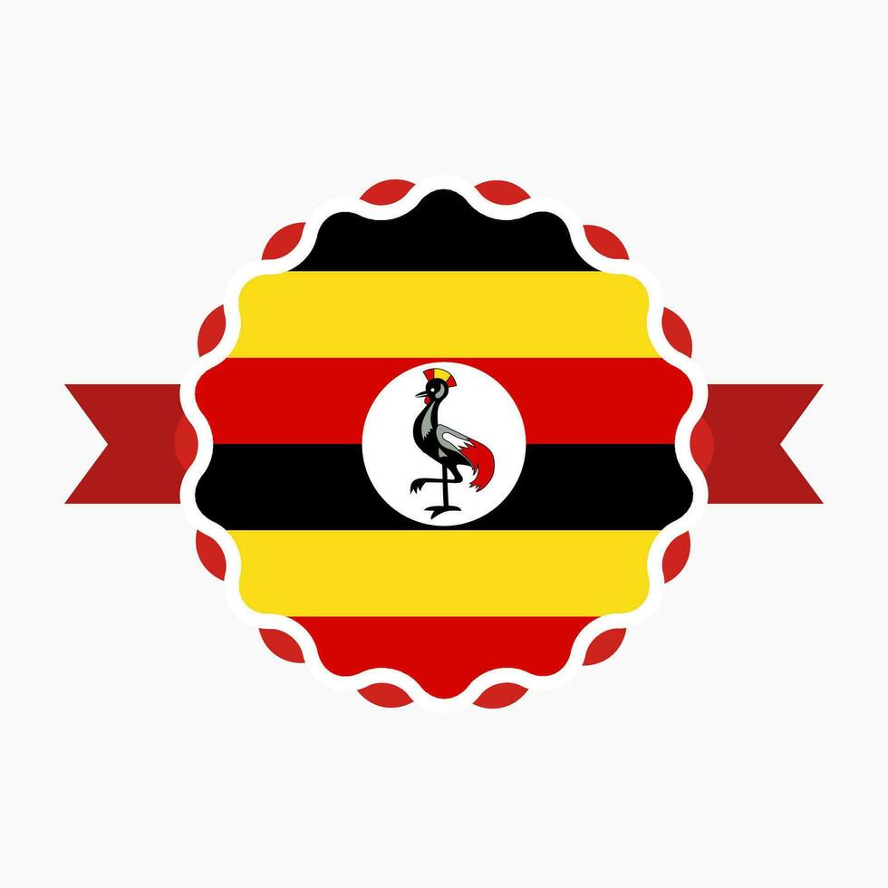 kreativ Uganda Flagge Emblem Abzeichen vektor