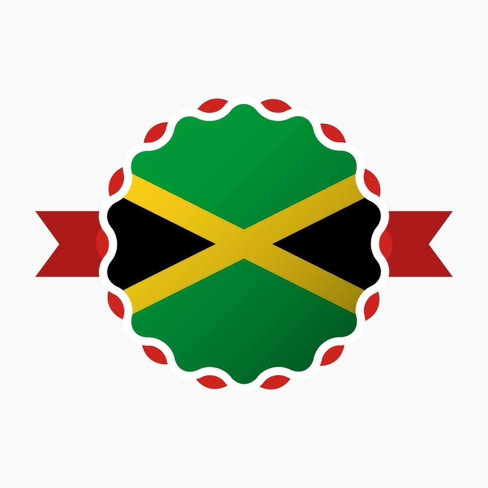 kreativ jamaica flagga emblem bricka vektor