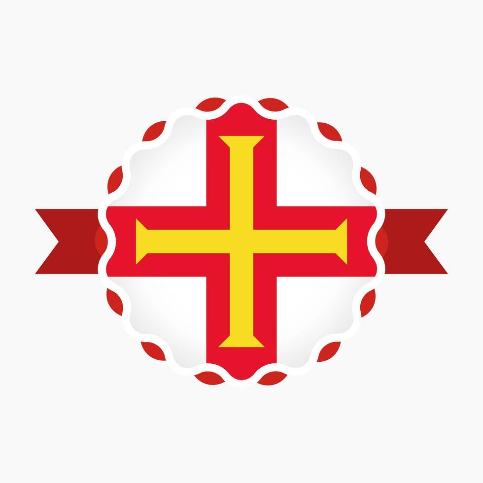 kreativ Guernsey Flagge Emblem Abzeichen vektor