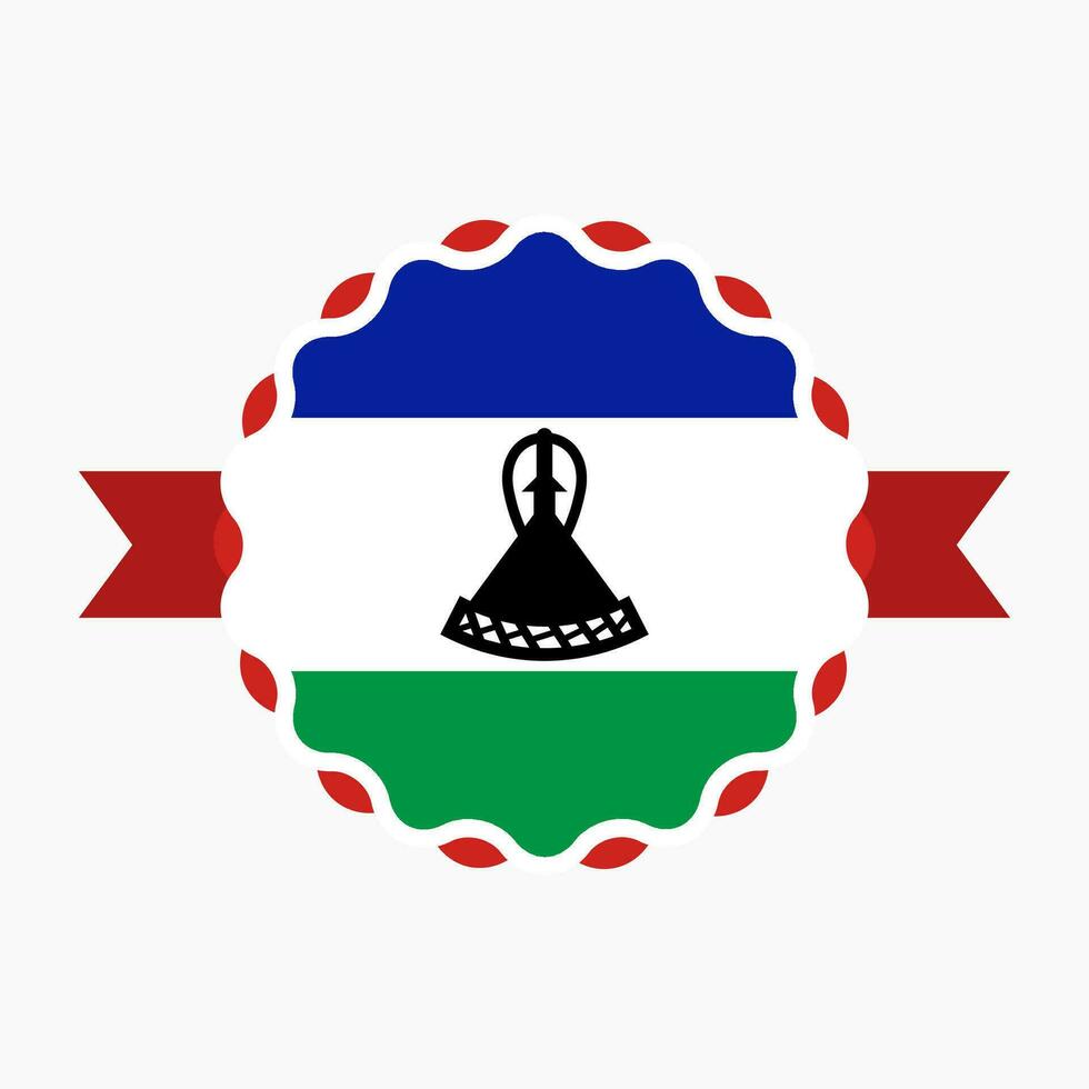 kreativ Lesotho Flagge Emblem Abzeichen vektor