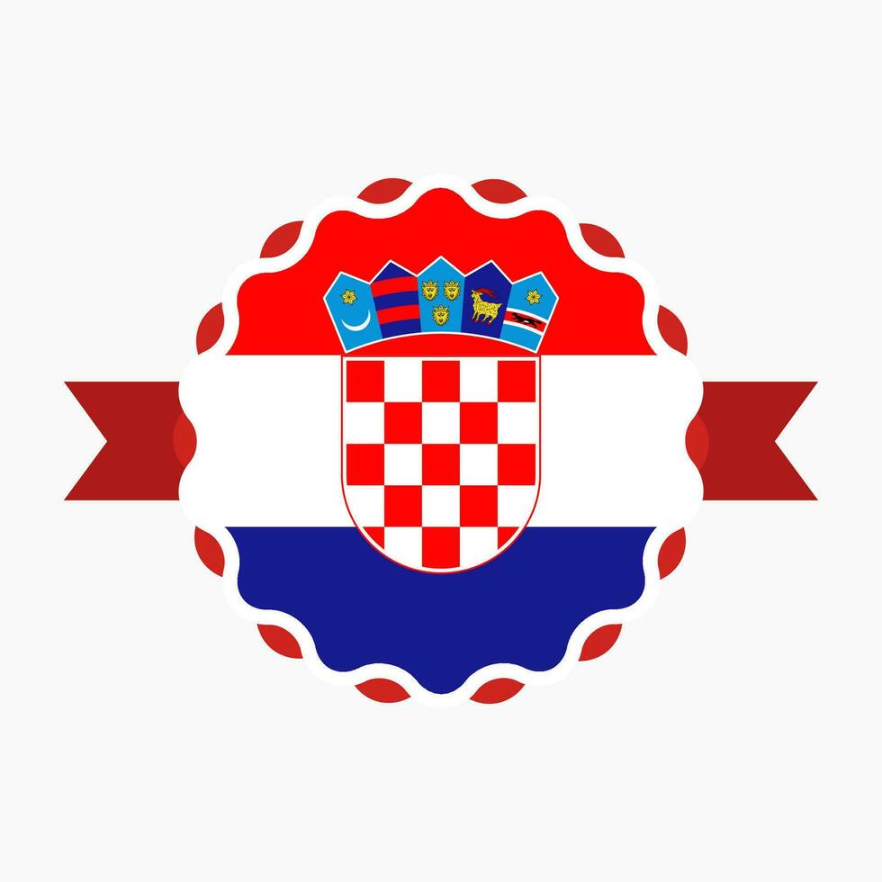 kreativ kroatien flagga emblem bricka vektor