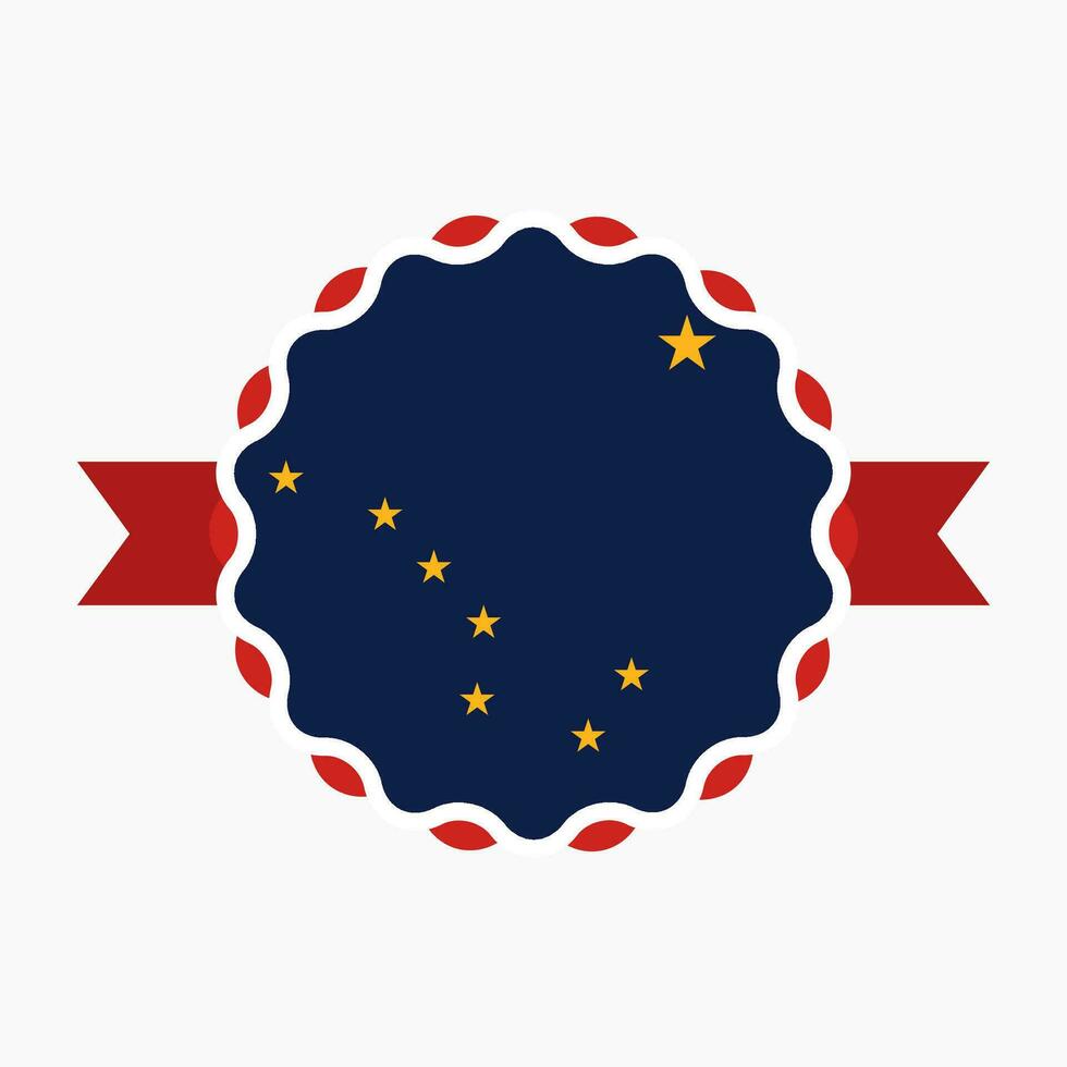 kreativ alaska flagga emblem bricka vektor