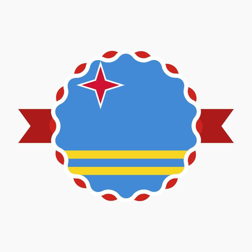 kreativ Aruba Flagge Emblem Abzeichen vektor