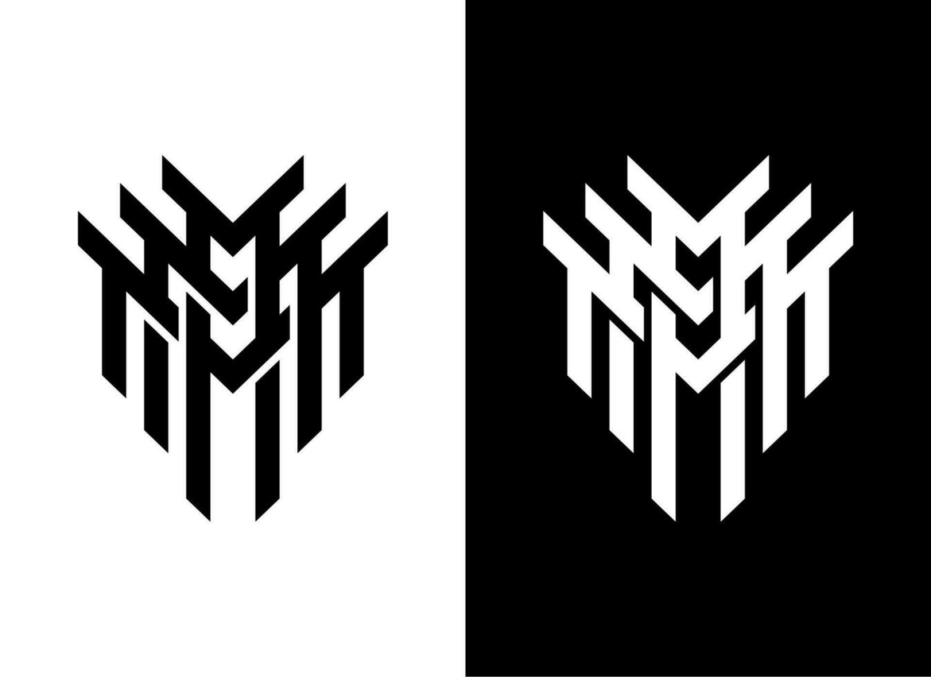 monogram första brev mmm logotyp design vektor