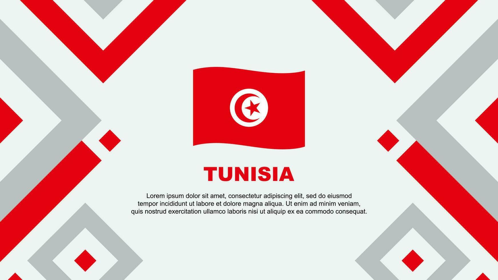 Tunesien Flagge abstrakt Hintergrund Design Vorlage. Tunesien Unabhängigkeit Tag Banner Hintergrund Vektor Illustration. Tunesien Vorlage