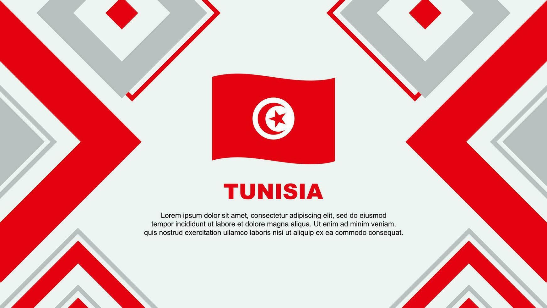 Tunesien Flagge abstrakt Hintergrund Design Vorlage. Tunesien Unabhängigkeit Tag Banner Hintergrund Vektor Illustration. Tunesien Unabhängigkeit Tag