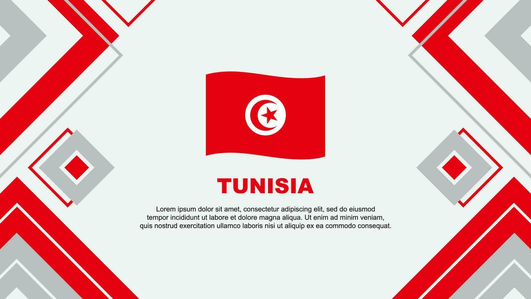 Tunesien Flagge abstrakt Hintergrund Design Vorlage. Tunesien Unabhängigkeit Tag Banner Hintergrund Vektor Illustration. Tunesien Hintergrund