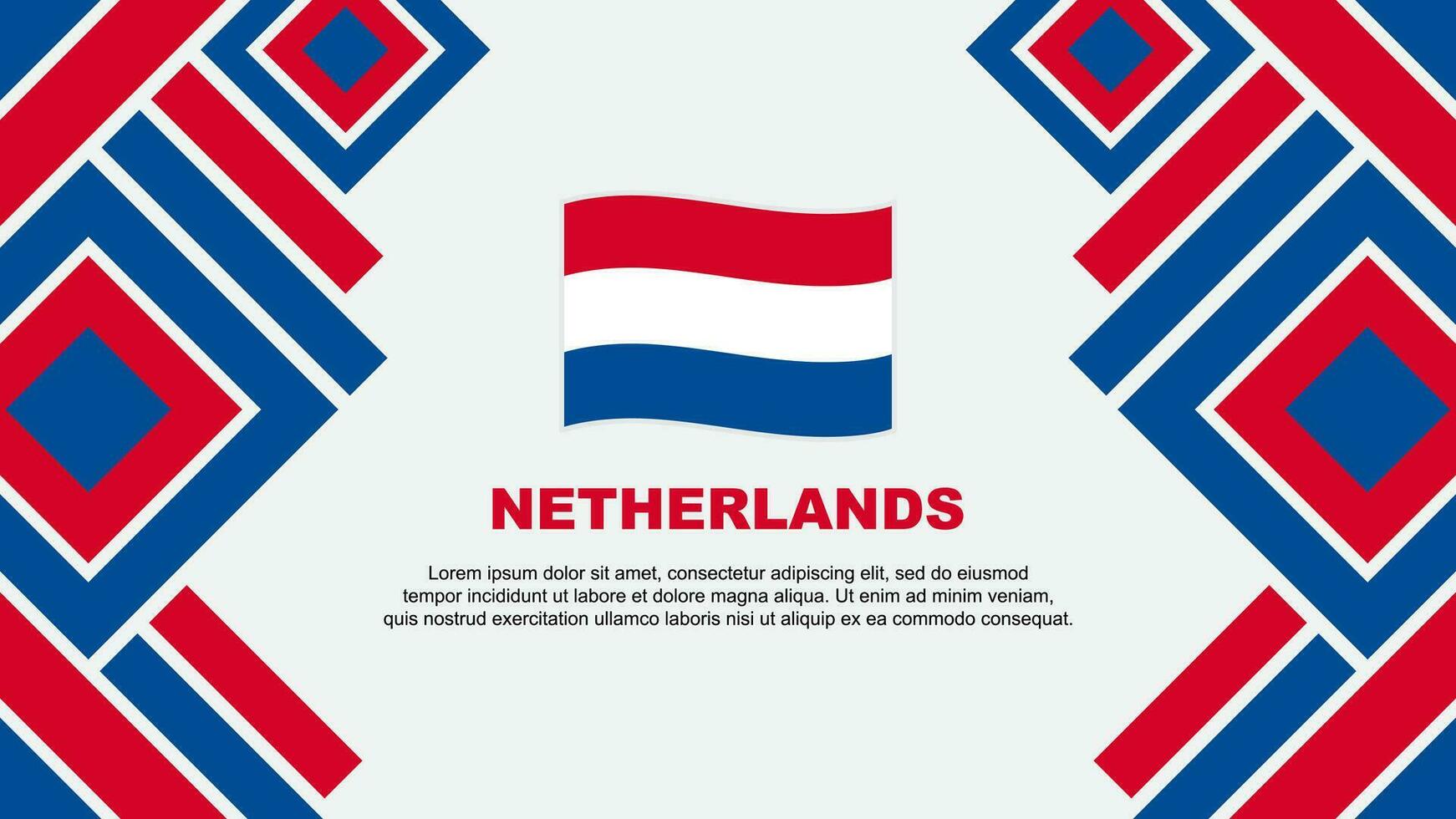 nederländerna flagga abstrakt bakgrund design mall. nederländerna oberoende dag baner tapet vektor illustration. nederländerna