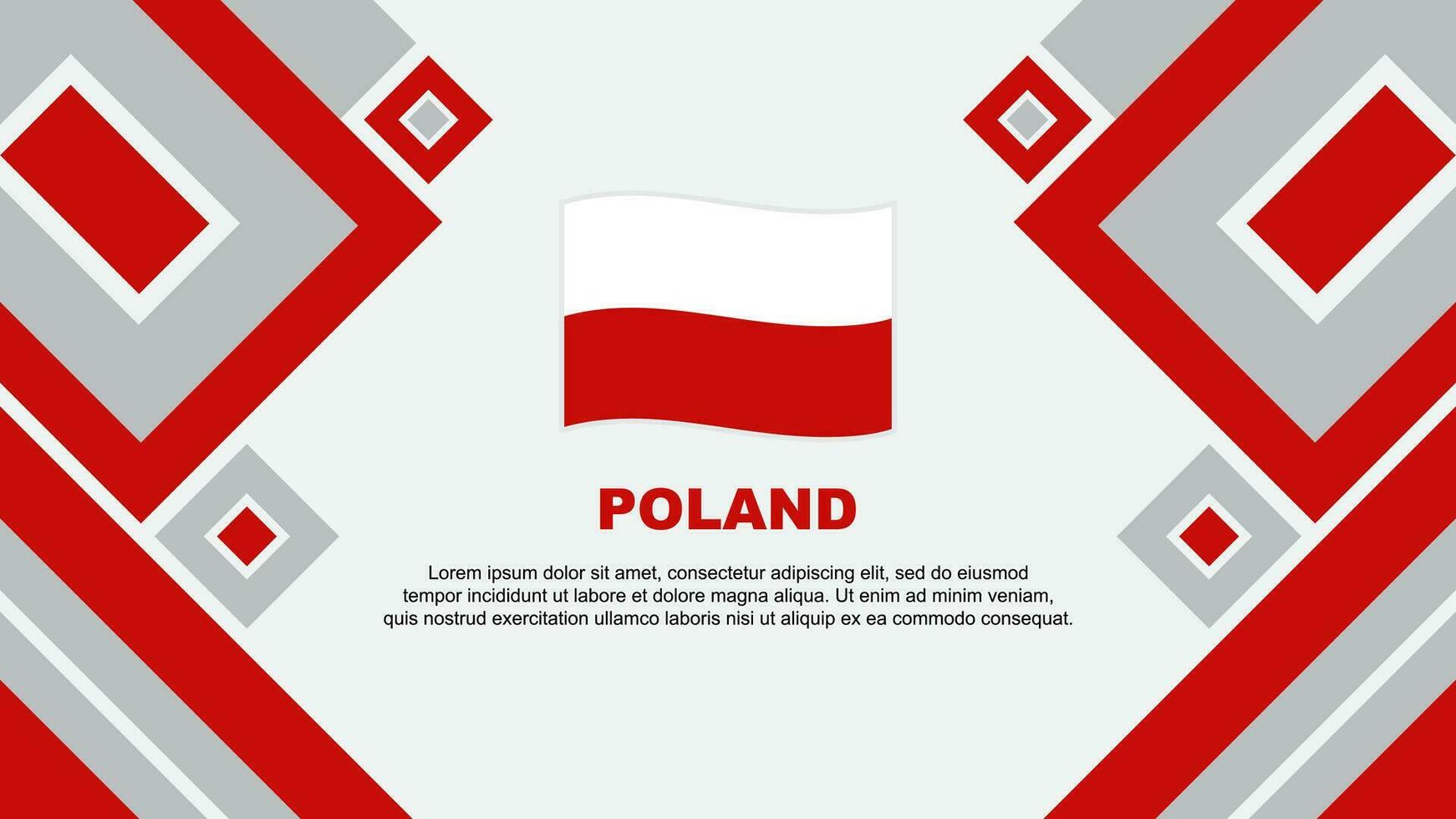 Polen Flagge abstrakt Hintergrund Design Vorlage. Polen Unabhängigkeit Tag Banner Hintergrund Vektor Illustration. Polen Karikatur