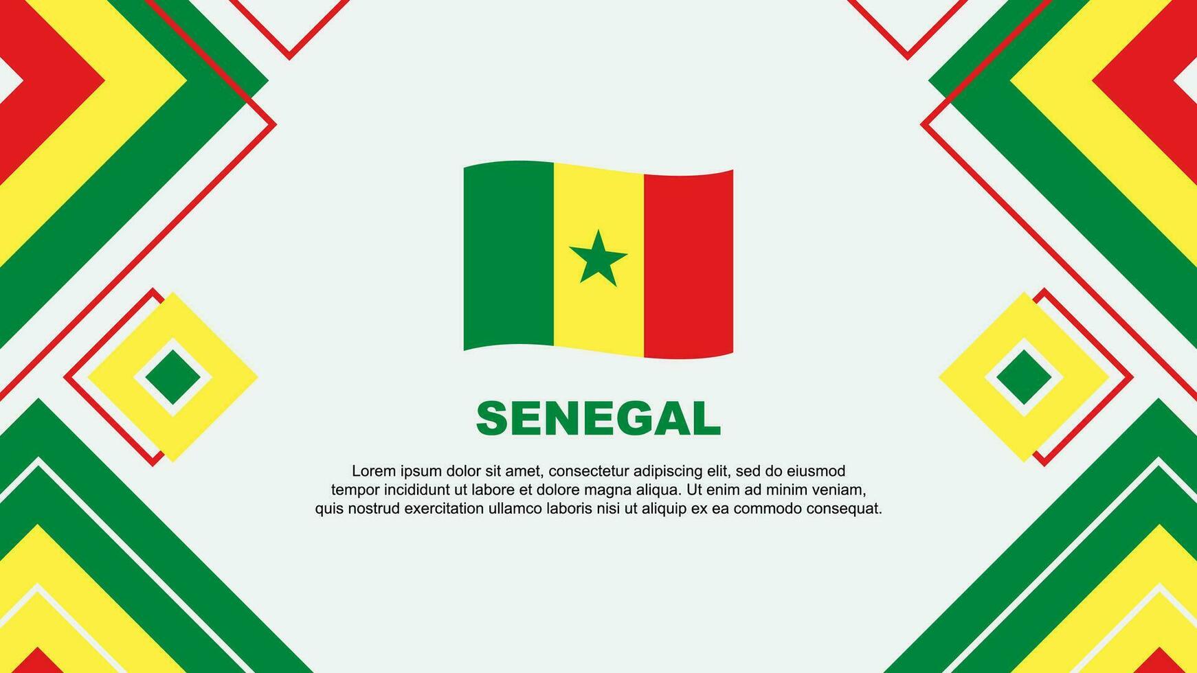 Senegal Flagge abstrakt Hintergrund Design Vorlage. Senegal Unabhängigkeit Tag Banner Hintergrund Vektor Illustration. Senegal Hintergrund