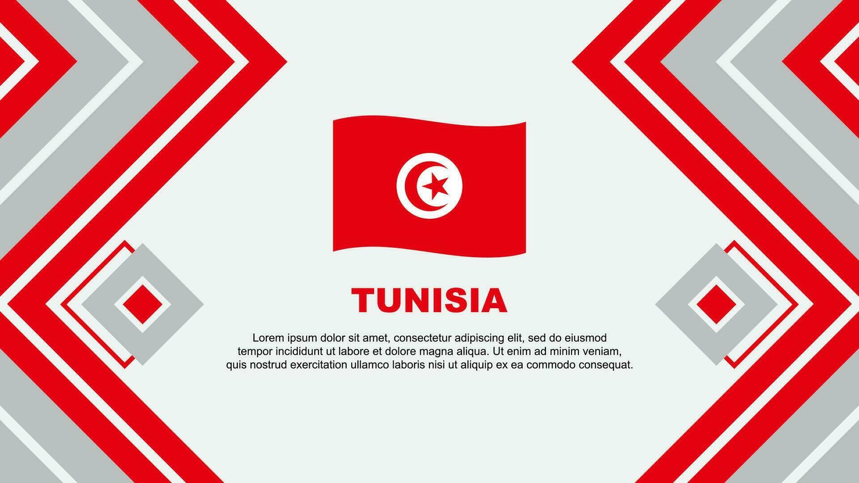 Tunesien Flagge abstrakt Hintergrund Design Vorlage. Tunesien Unabhängigkeit Tag Banner Hintergrund Vektor Illustration. Tunesien Design