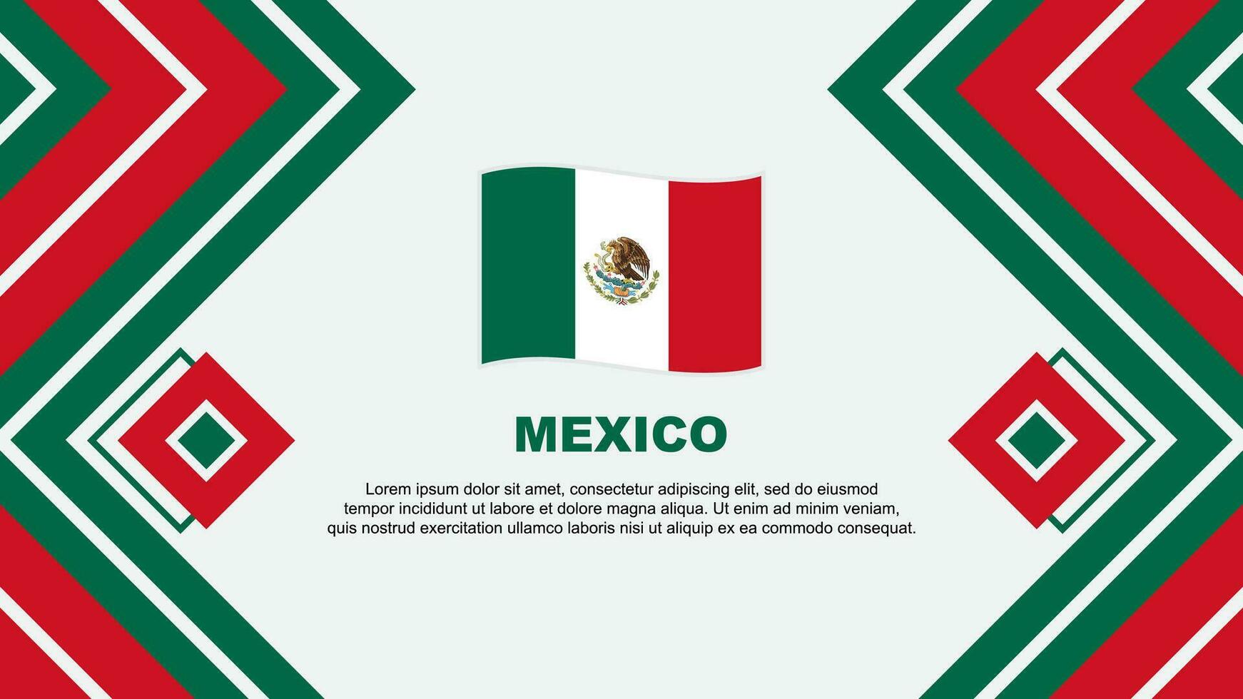 mexico flagga abstrakt bakgrund design mall. mexico oberoende dag baner tapet vektor illustration. mexico design