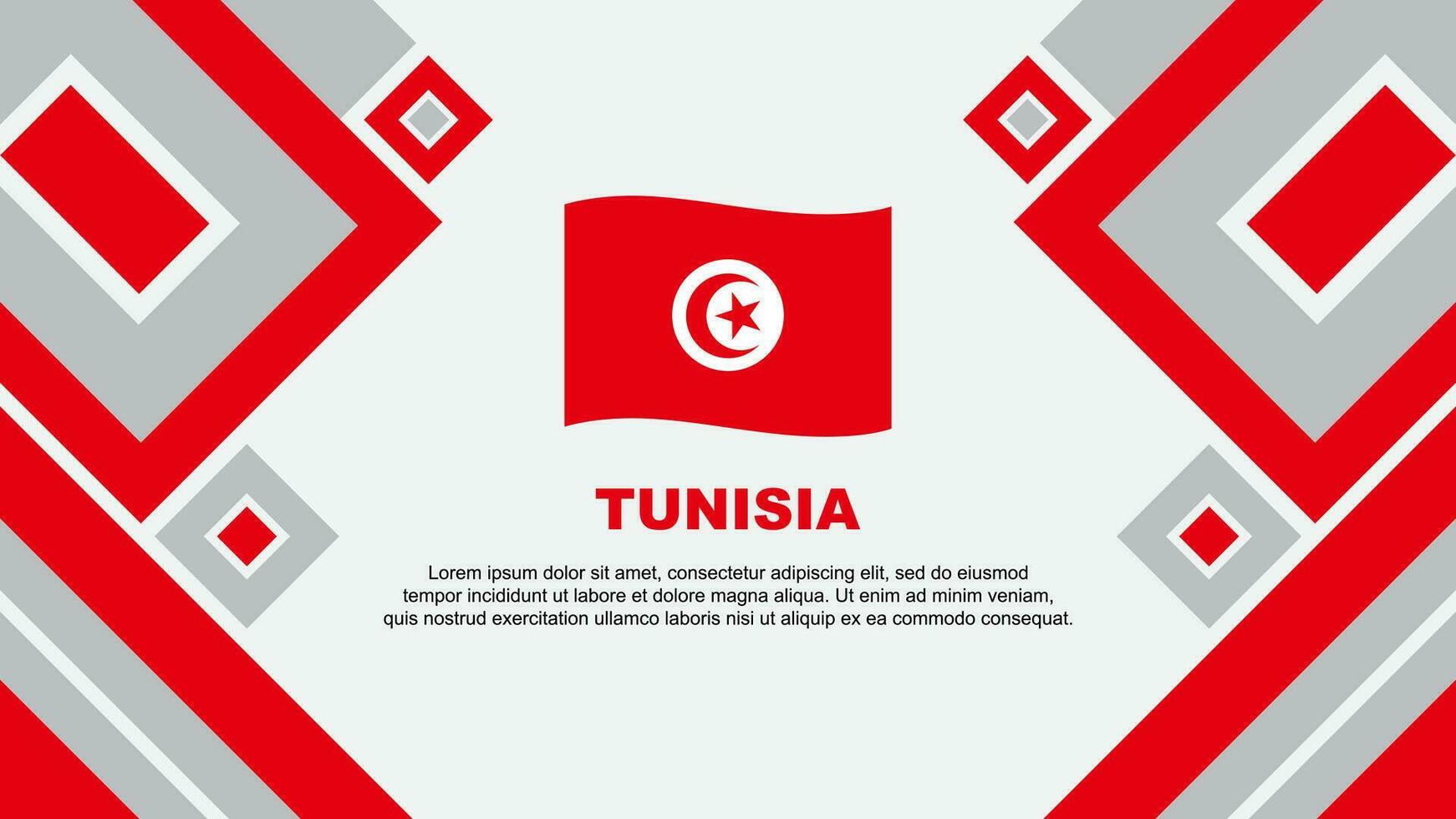 Tunesien Flagge abstrakt Hintergrund Design Vorlage. Tunesien Unabhängigkeit Tag Banner Hintergrund Vektor Illustration. Tunesien Karikatur
