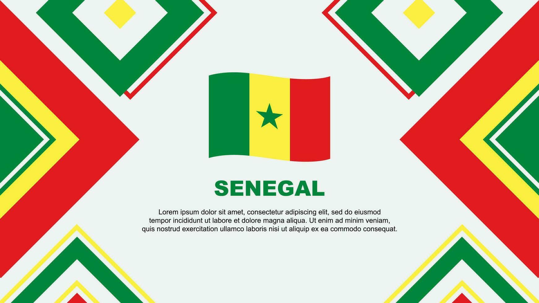 Senegal Flagge abstrakt Hintergrund Design Vorlage. Senegal Unabhängigkeit Tag Banner Hintergrund Vektor Illustration. Senegal Unabhängigkeit Tag