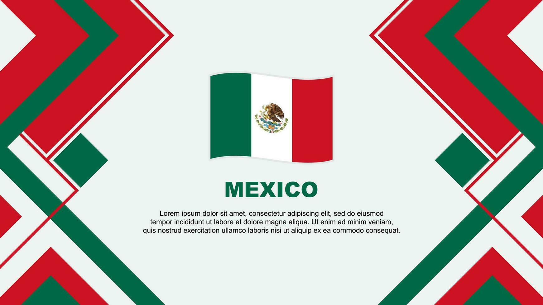 Mexiko Flagge abstrakt Hintergrund Design Vorlage. Mexiko Unabhängigkeit Tag Banner Hintergrund Vektor Illustration. Mexiko Banner