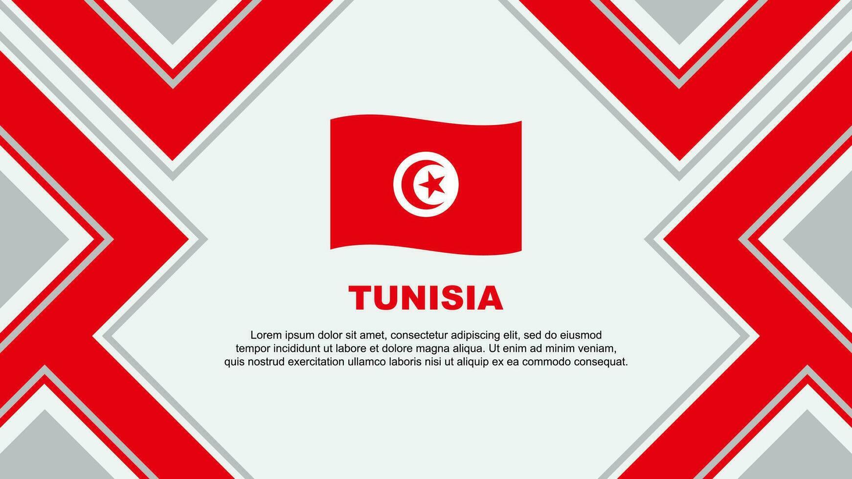 Tunesien Flagge abstrakt Hintergrund Design Vorlage. Tunesien Unabhängigkeit Tag Banner Hintergrund Vektor Illustration. Tunesien Vektor