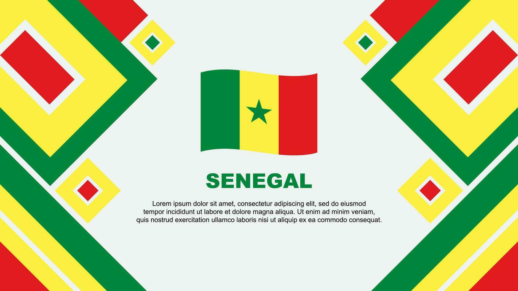 Senegal Flagge abstrakt Hintergrund Design Vorlage. Senegal Unabhängigkeit Tag Banner Hintergrund Vektor Illustration. Senegal Karikatur