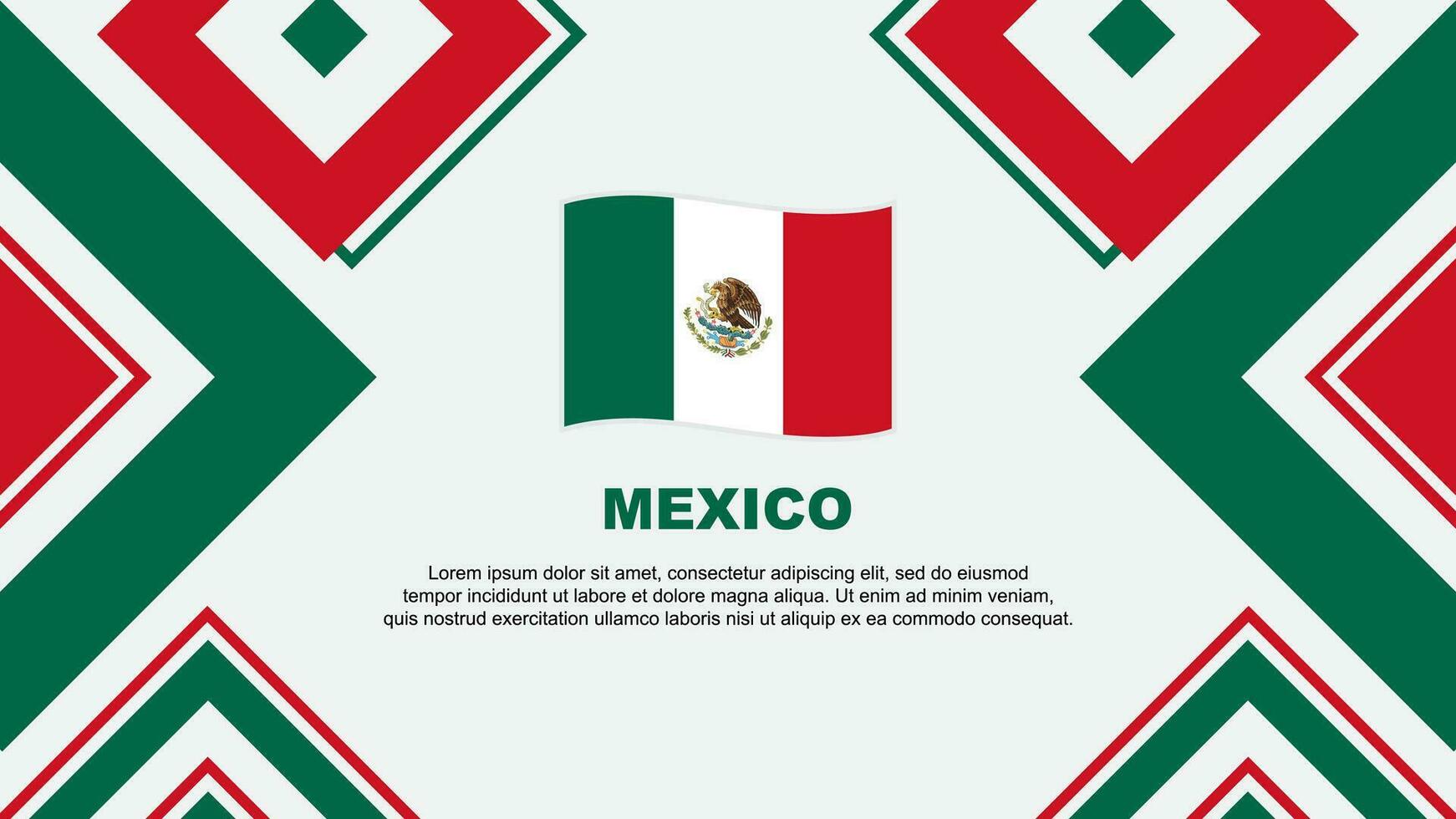 Mexiko Flagge abstrakt Hintergrund Design Vorlage. Mexiko Unabhängigkeit Tag Banner Hintergrund Vektor Illustration. Mexiko Unabhängigkeit Tag