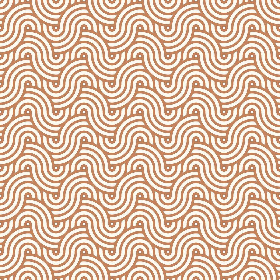 braun nahtlos abstrakt geometrisch japanisch Kreise Linien und Wellen Muster vektor