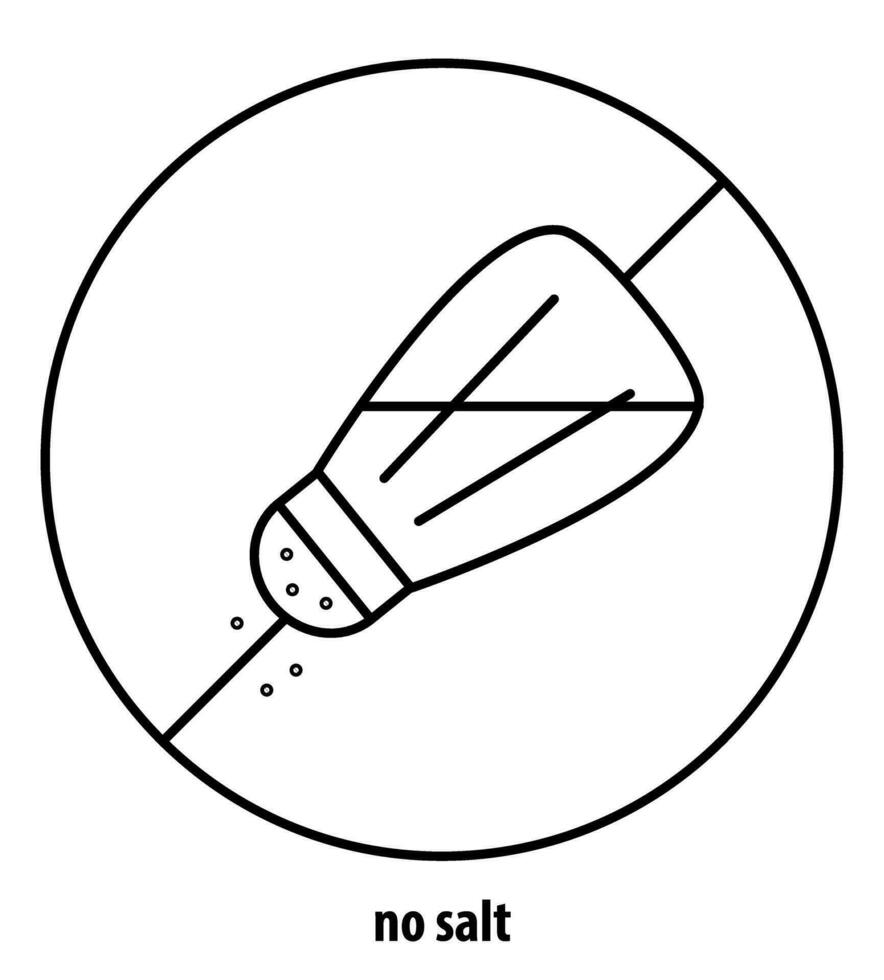 Natrium kostenlos Linie Symbol. Salz- kostenlos Vektor Symbol. Produkt und Salz- Shaker. Vektor. editierbar Schlaganfall, Gliederung Zeichen