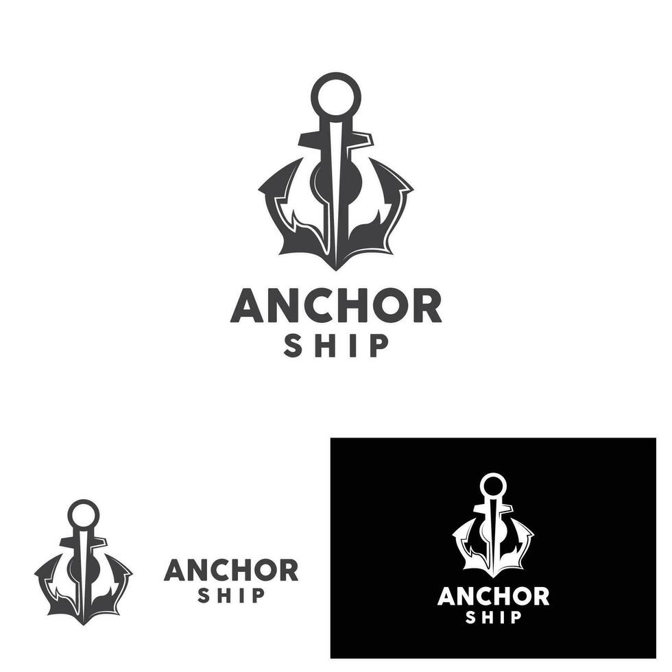 Anker Logo einfach elegant Design Marine Schiff Vektor Symbol Symbol Illustration