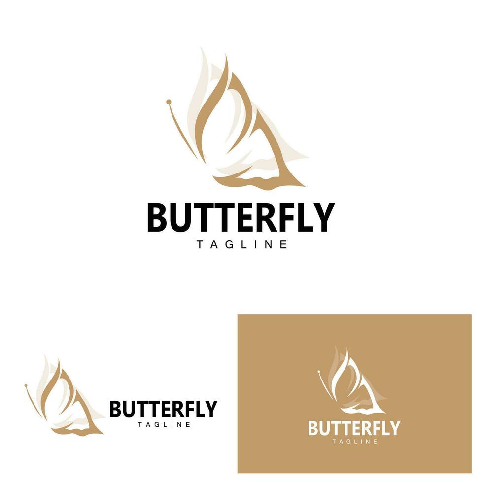 Schmetterling Logo Tier Design Marke Produkt schön und einfach dekorativ Tier Flügel vektor