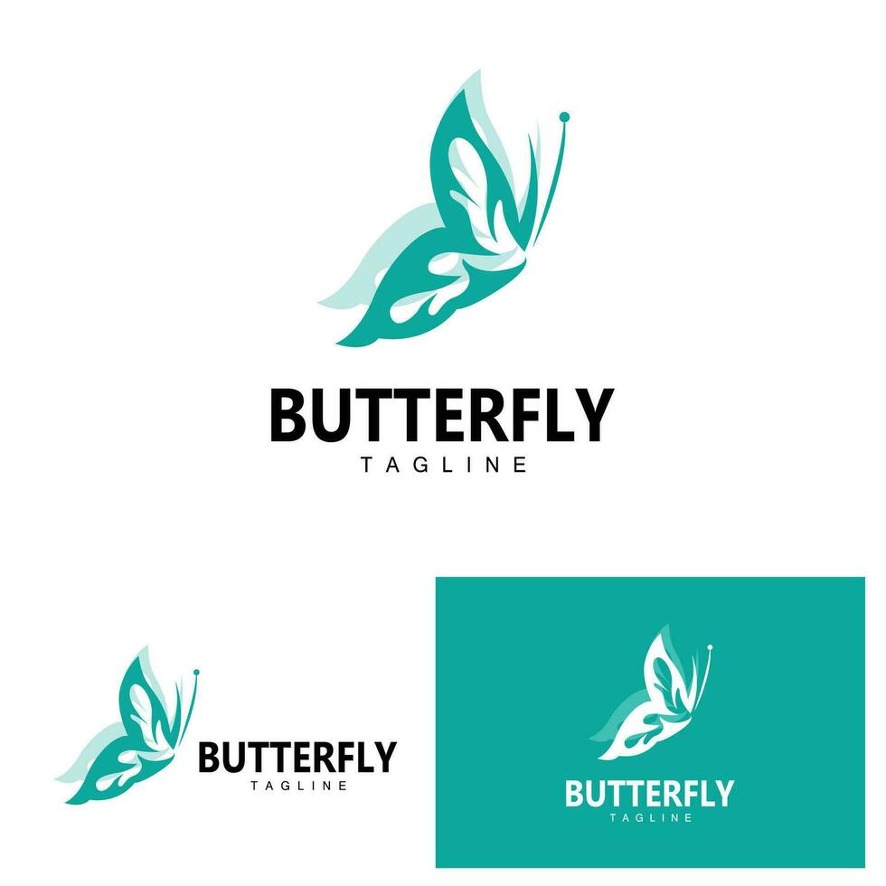Schmetterling Logo Tier Design Marke Produkt schön und einfach dekorativ Tier Flügel vektor