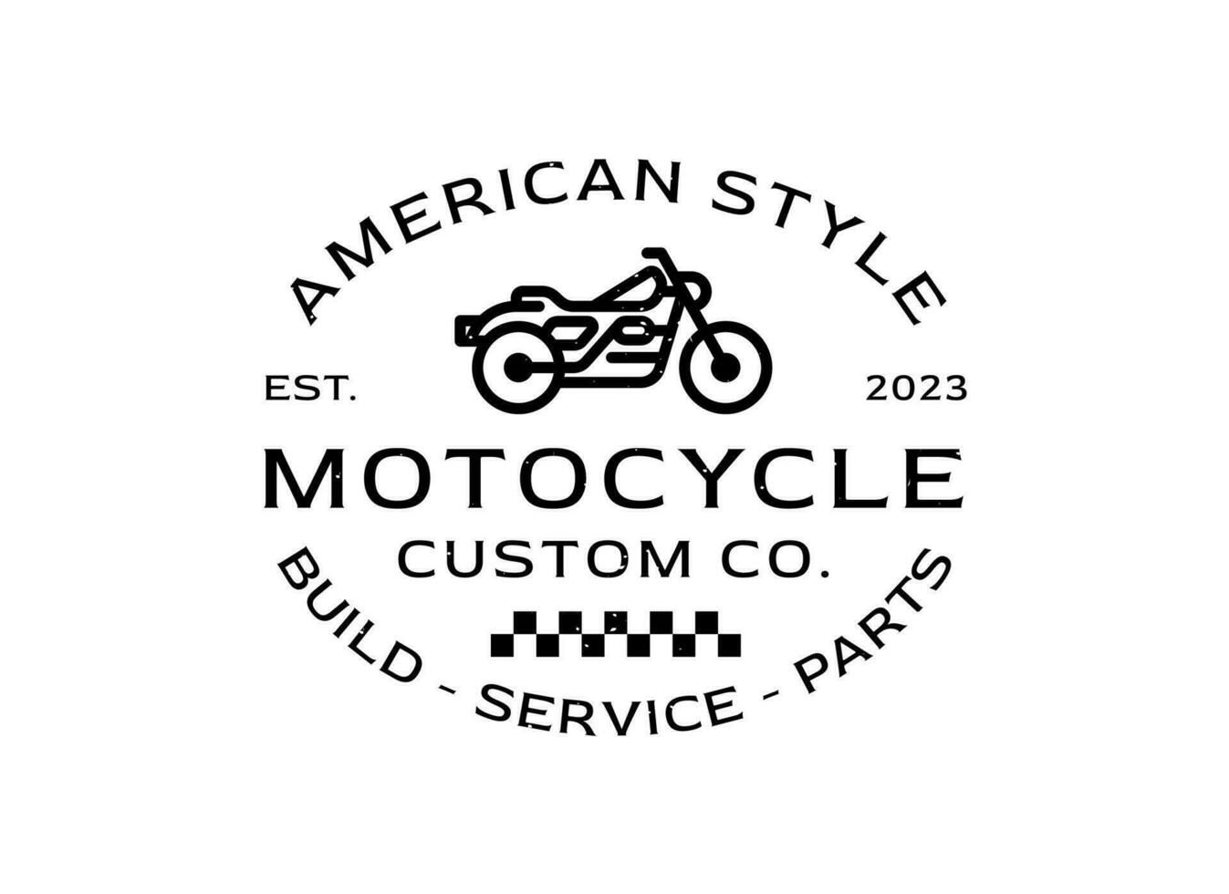 årgång klassisk amerikan stil motorcykel klubb bricka logotyp design vektor