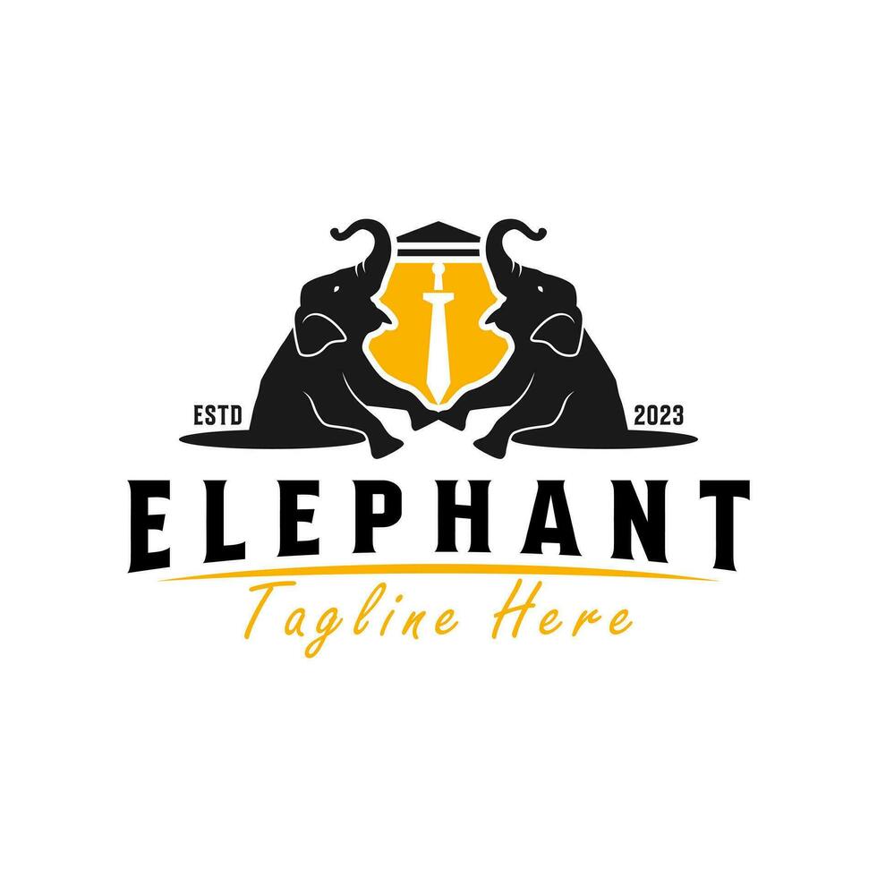 elefant skydda illustration logotyp vektor