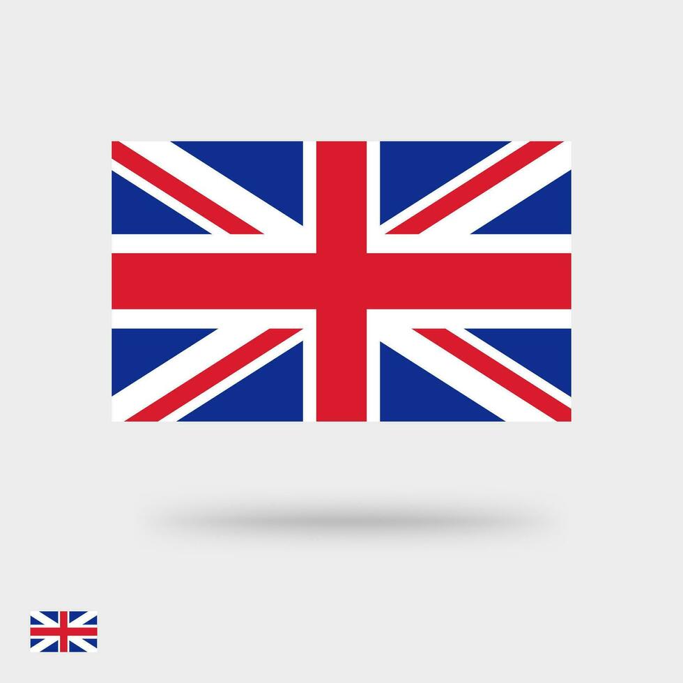 großartig Großbritannien Flagge Vektor Symbol oder vereinigt Königreich Symbol Platz Piktogramm eben Design isoliert, Englisch königlich Union Jack bunt Emblem Zeichen Clip Art