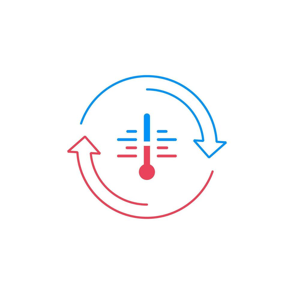 Kühlung und Heizung Systeme Logo, Luft Konditionierung Bedienung Symbole, Klima Steuerung Konzept vektor
