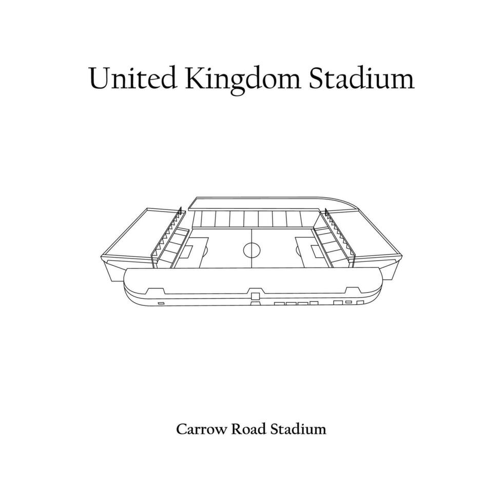 Grafik Design von das Karre Straße Stadion, norwich Stadt, norwich Stadt Zuhause Team. vereinigt Königreich International Fußball Stadion. Premier Liga vektor