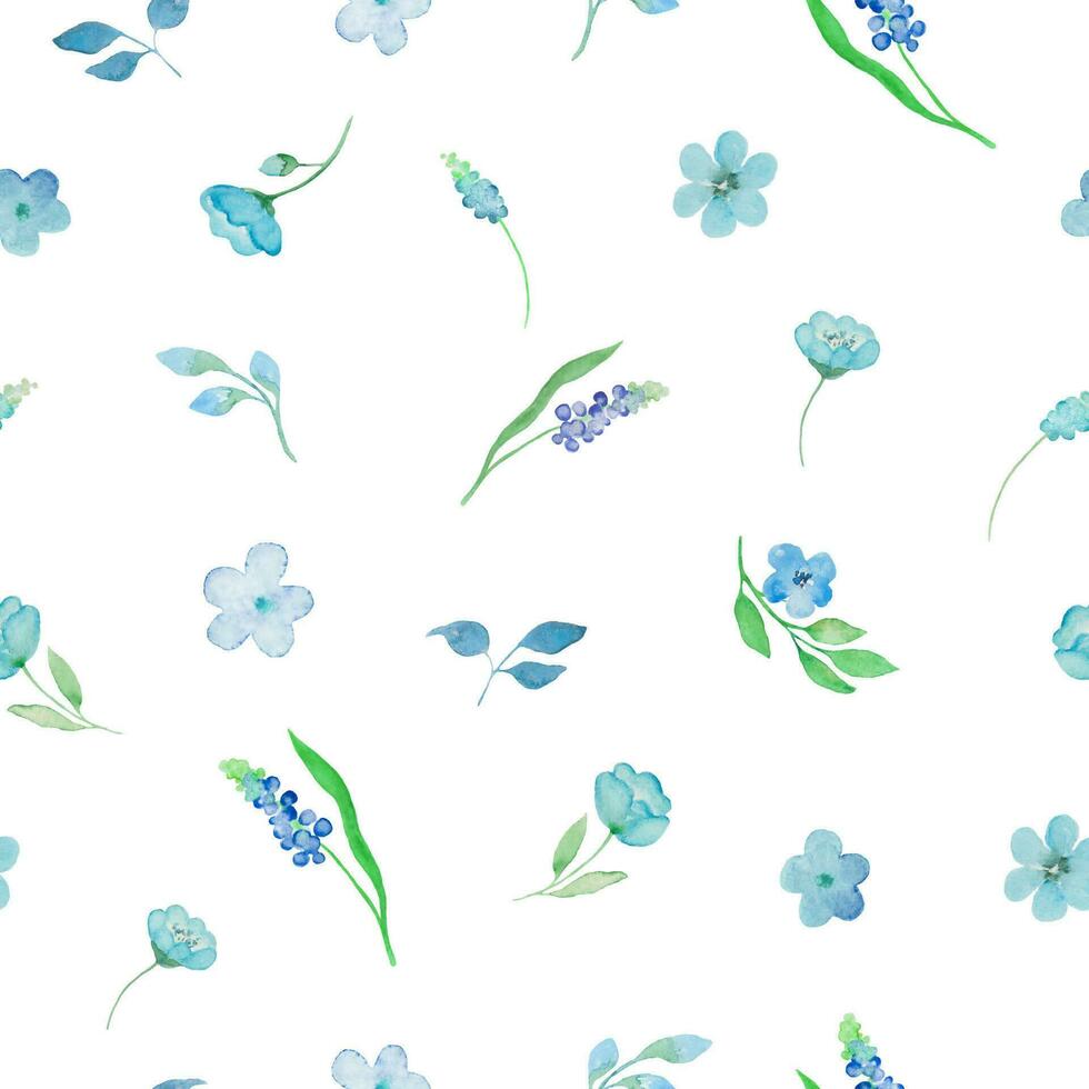 Aquarell nahtlos Muster. Hand gezeichnet Blumen- Illustration isoliert auf Weiß Hintergrund. Vektor Folge.