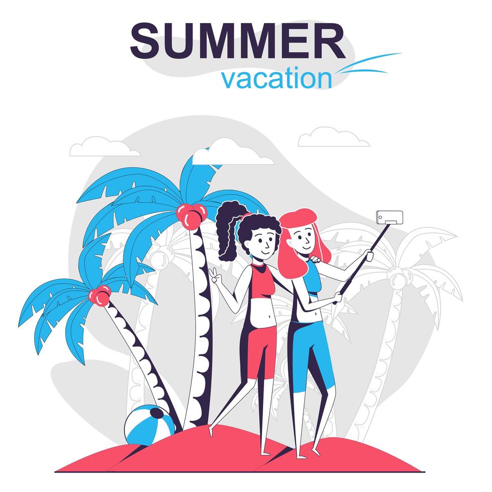 Sommerurlaub isoliert Cartoon-Konzept. vektor