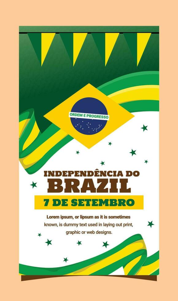 berättelse posta fira Brasilien 7 december vektor