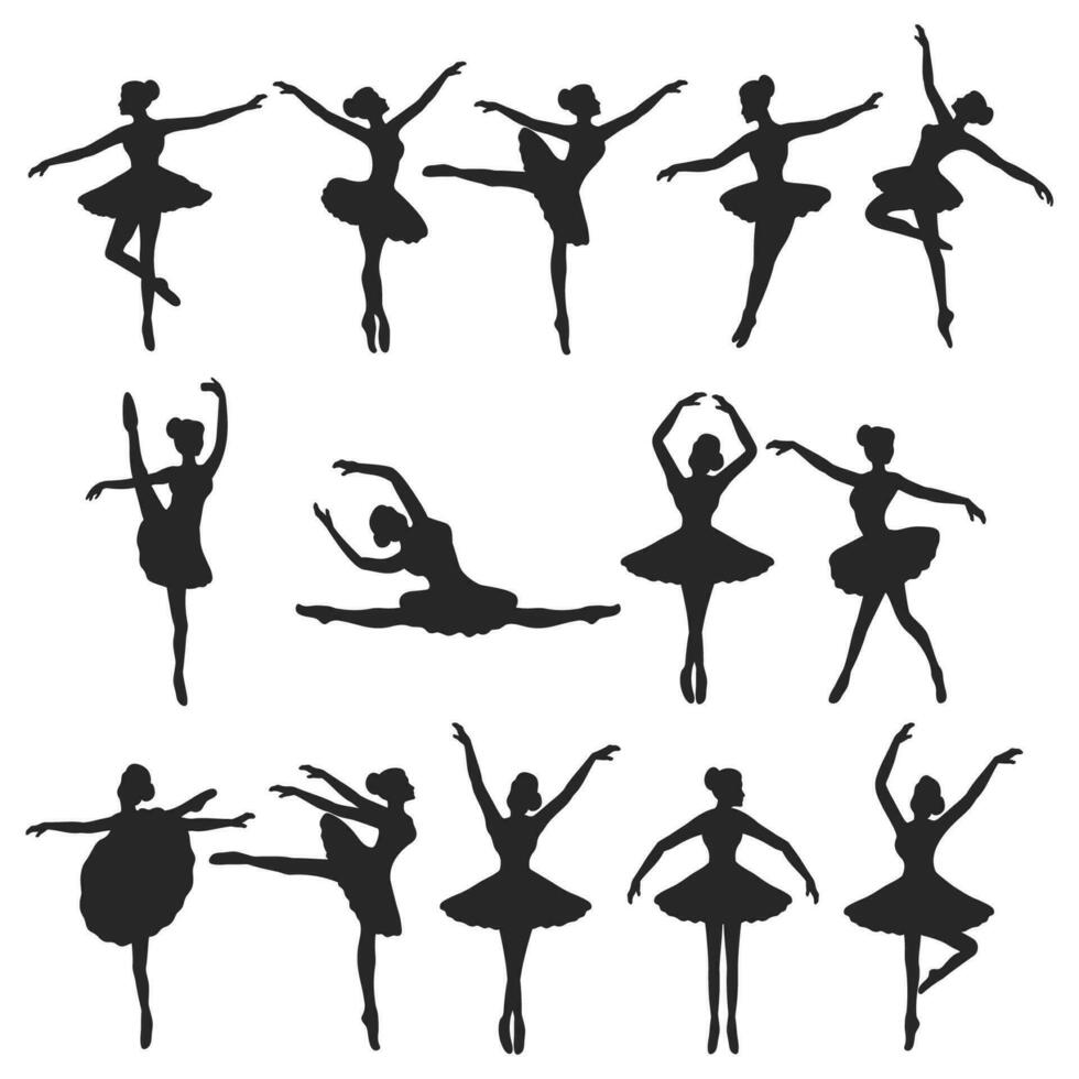 Ballett Silhouette Illustration, Ballerina Tänzer Vektor