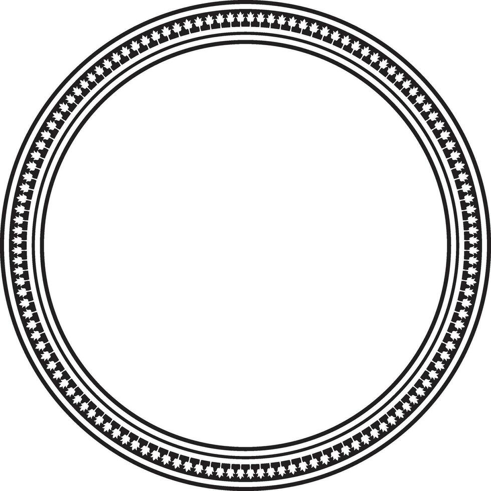Vektor einfarbig runden byzantinisch Ornament. Kreis, Grenze, Rahmen von uralt Griechenland und östlichen römisch Reich. Dekoration von das Russisch orthodox Kirche
