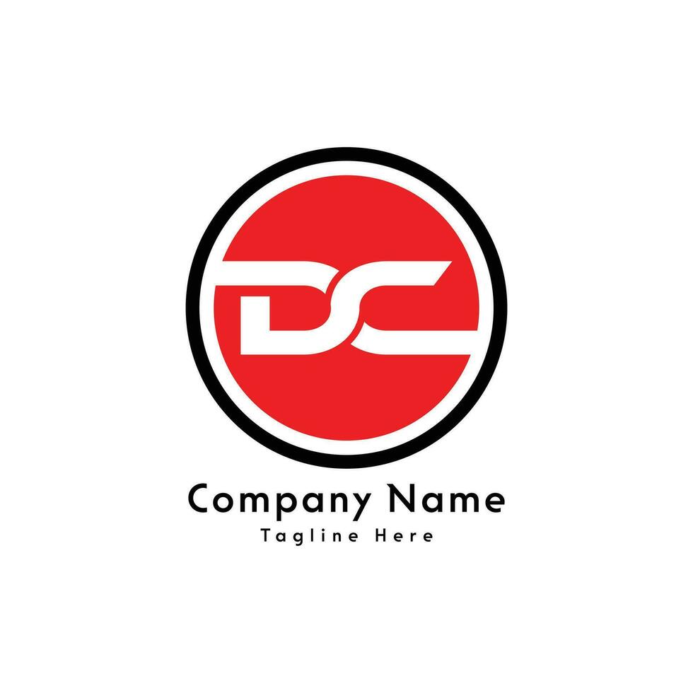 dc brev runda form logotyp design ikon vektor