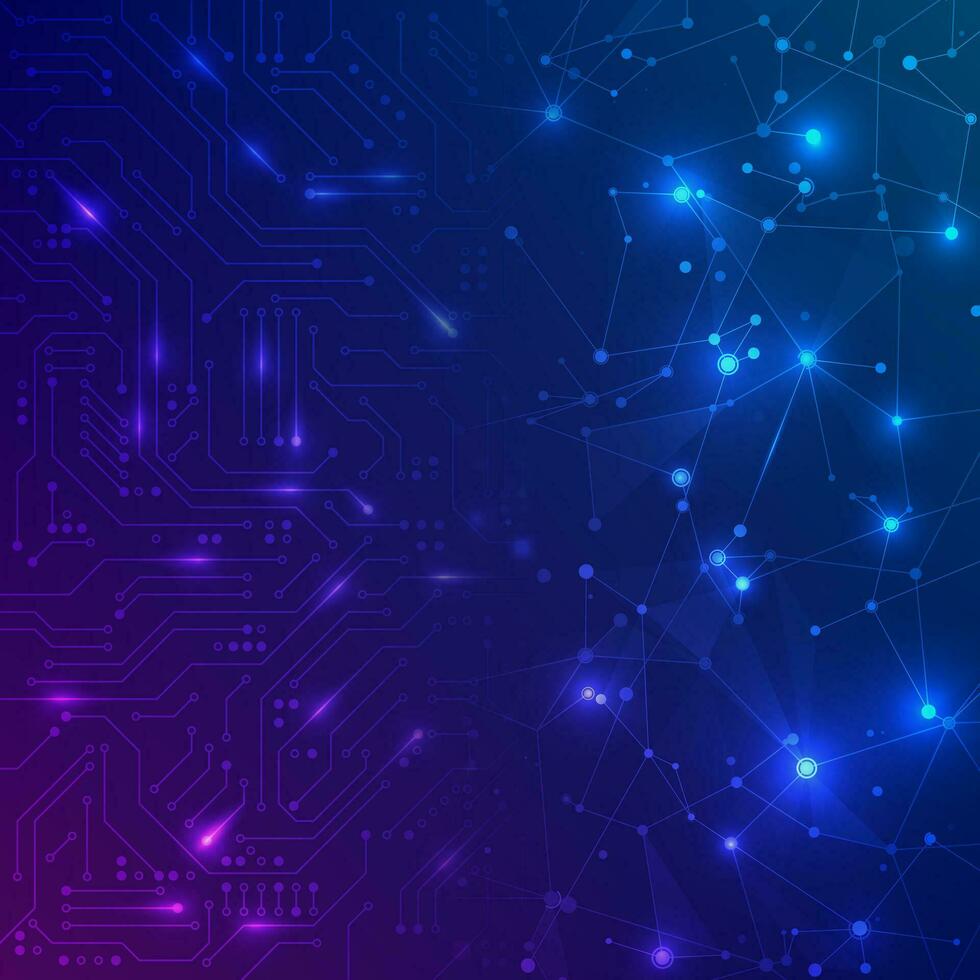 futuristisch Schaltkreis Tafel. elektronisch Hauptplatine und abstrakt Netzwerk. Kommunikation und Ingenieurwesen Konzept. Digital Technologie Hintergrund. Vektor Illustration