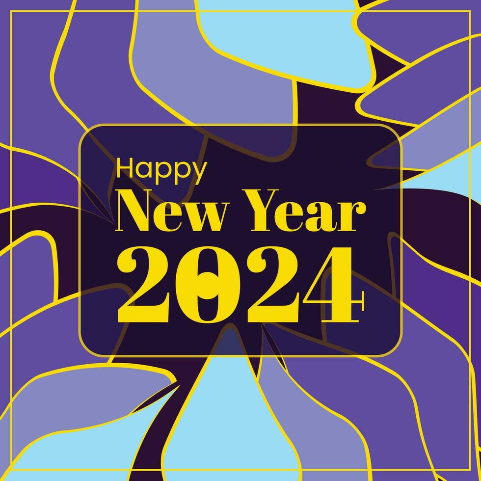 Vektor glücklich Neu Jahr 2024 abstrakt Hintergrund eben Design