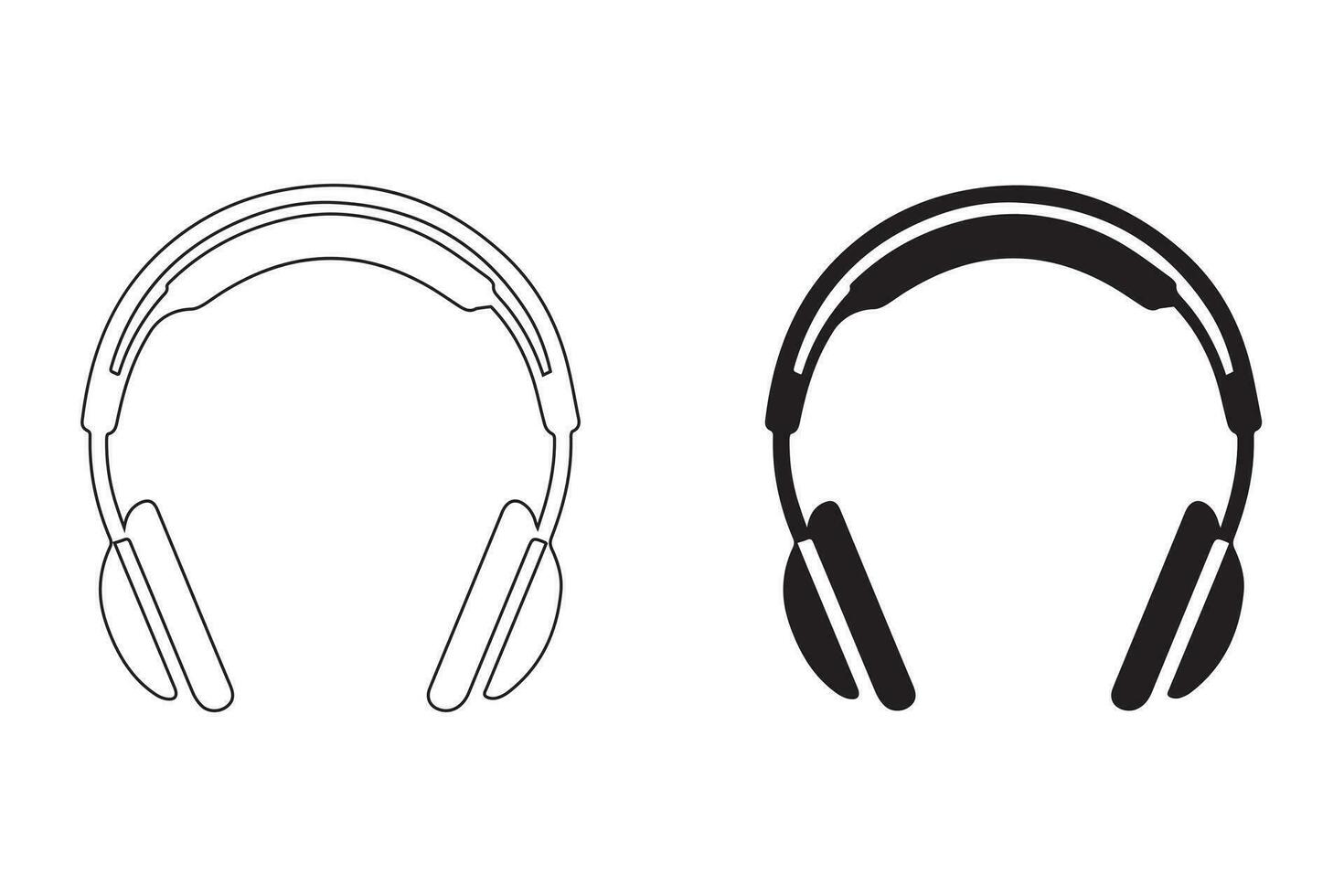 verschiedene Kopfhörer illustriert im ein einstellen von Vektoren