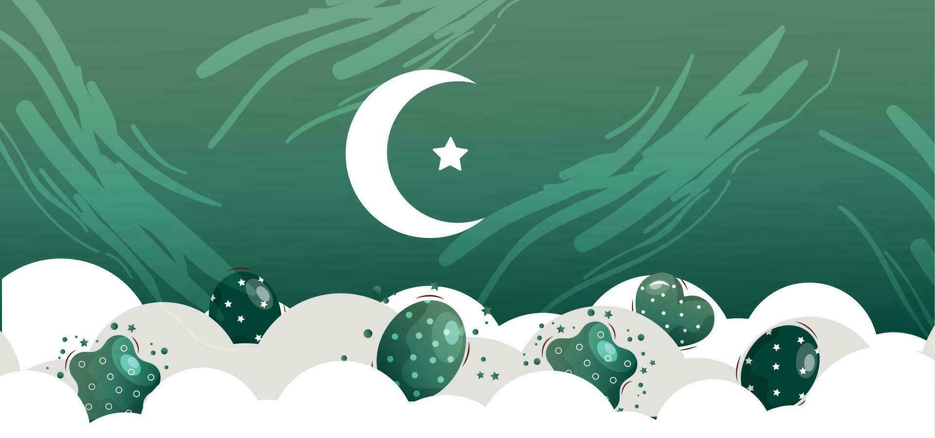 pakistans självständighetsdag bakgrund vektor