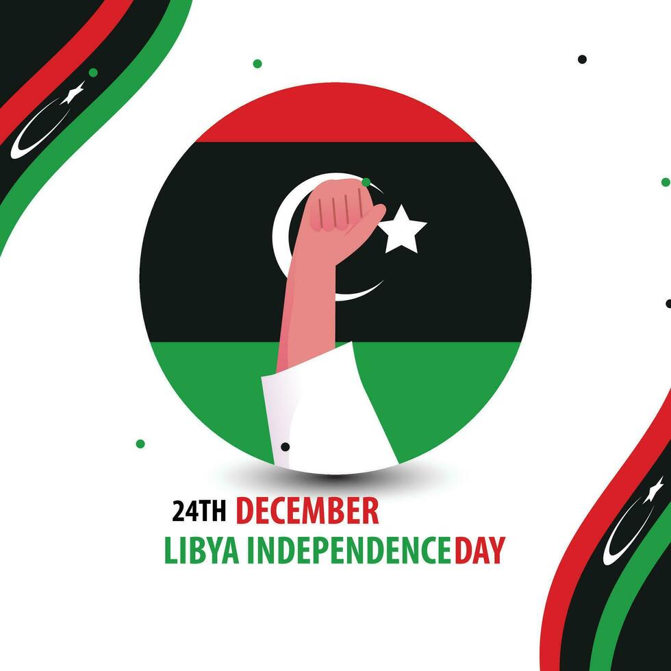 Vektor libysch National Tag im Dezember 24., Poster oder Banner feiern Unabhängigkeit