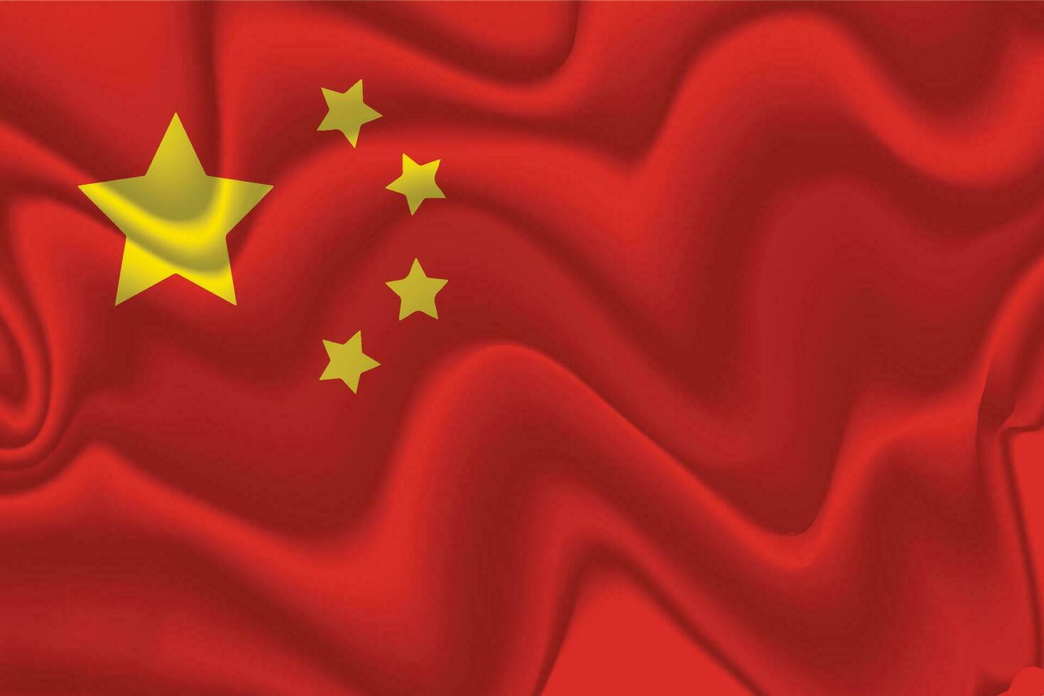 3d vektor realistisk Kina flagga bakgrund