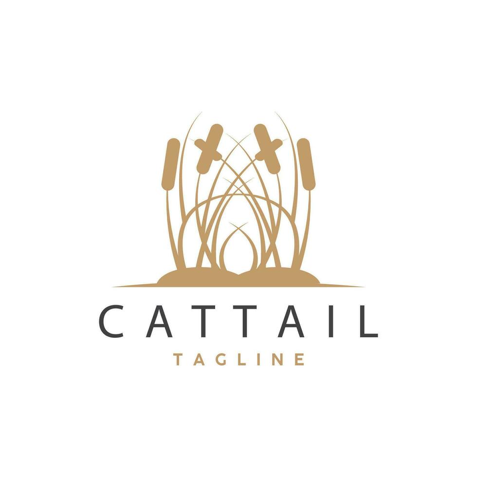 cattail logotyp design vektor enkel illustration symbol mall