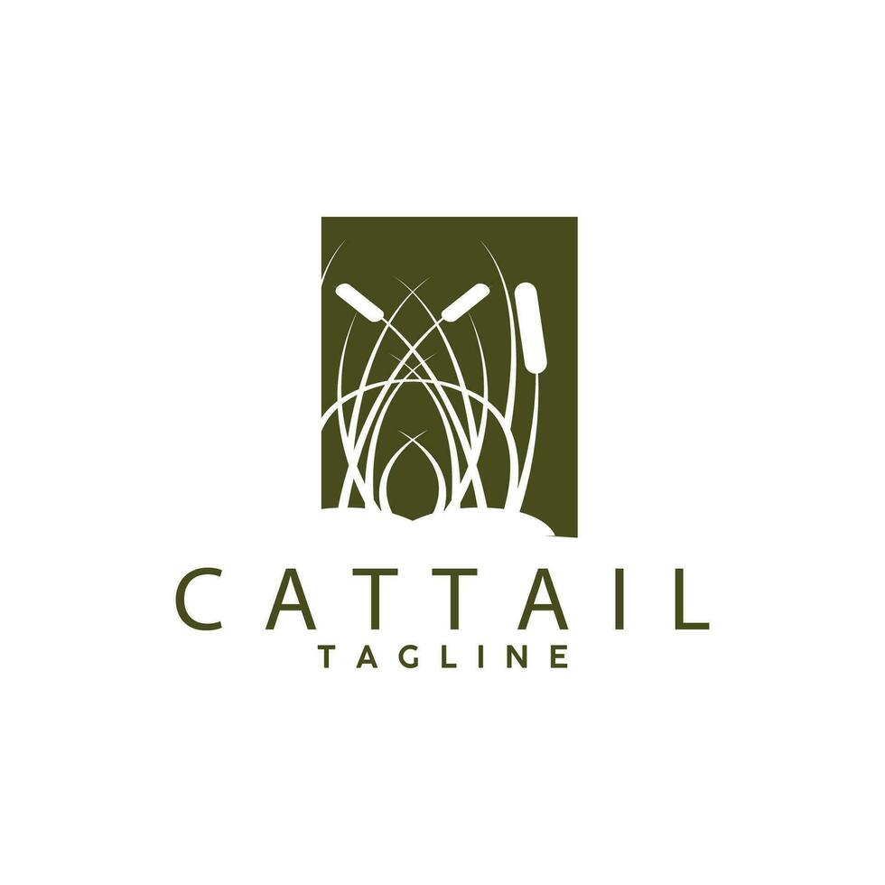 cattail logotyp design vektor enkel illustration symbol mall