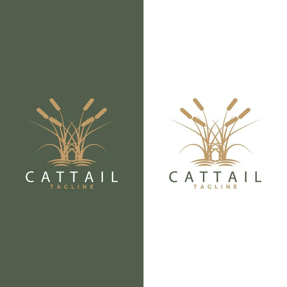 cattail logotyp design vektor enkel illustration symbol mall