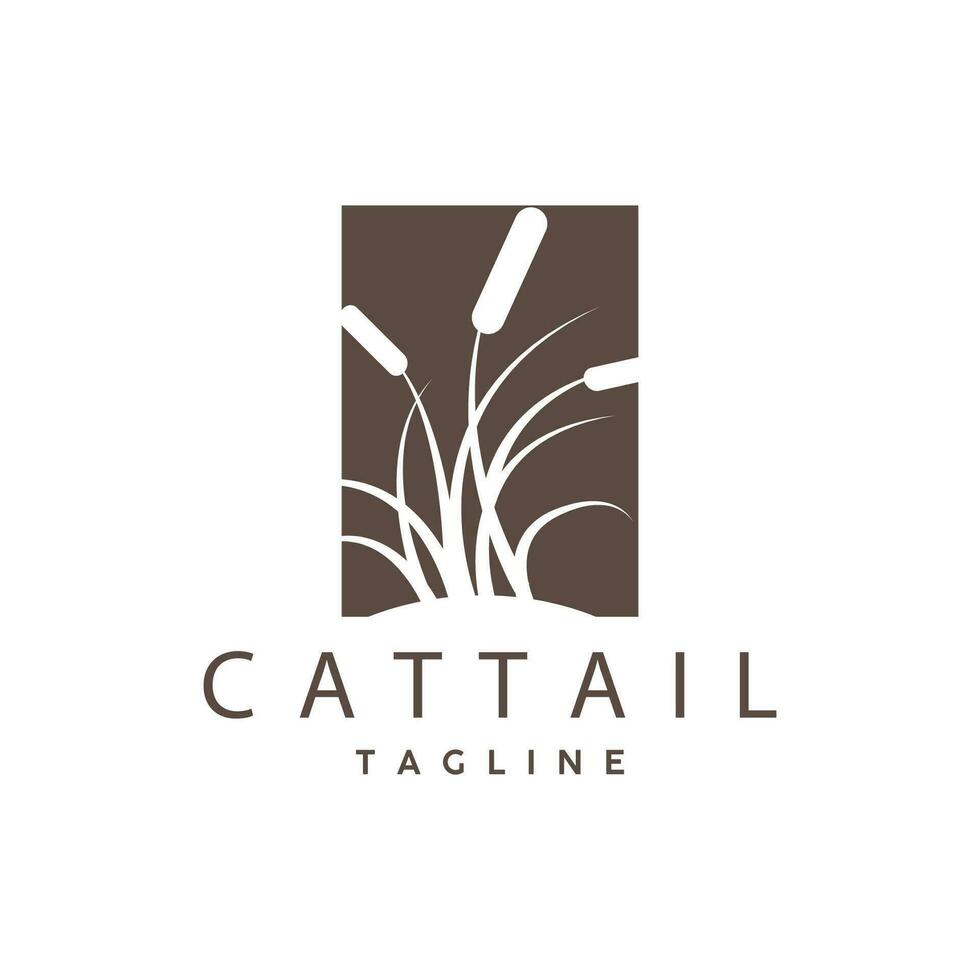 cattail logotyp design vektor enkel illustration symbol mall